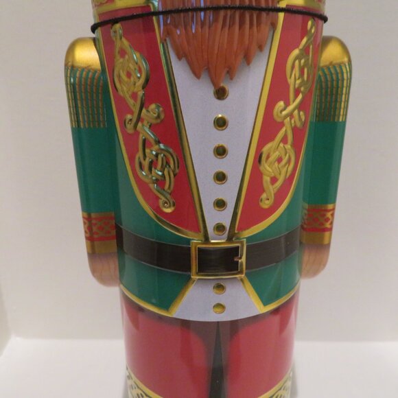 Christmas Green Nutcracker Tin Can Silver Crane Co Keepsake Gift Empty Container - Picture 3 of 14